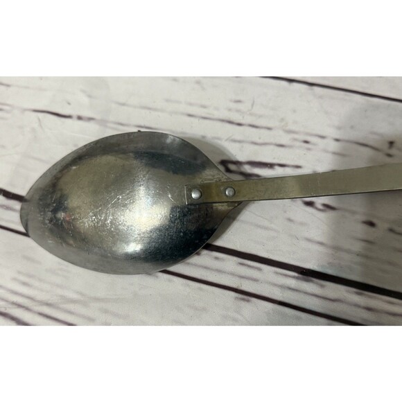 Vintage Japan Stainless-steel Cooking Spoon w Wooden Handle - Picture 6 of 8